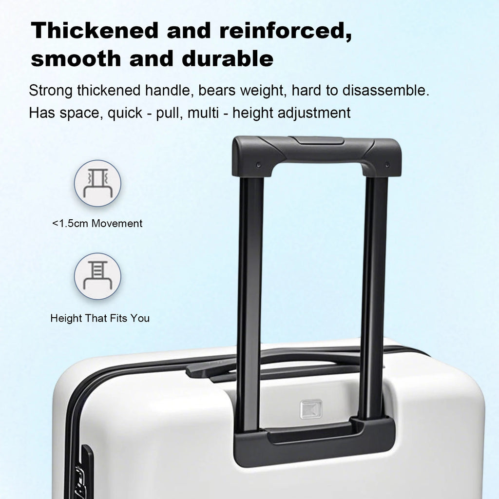 20 inch Front Opening Spinner Wheel Rolling Travel Luggage With TSA Combination Lock Cup Holder USB Charge Boarding Trolley Case