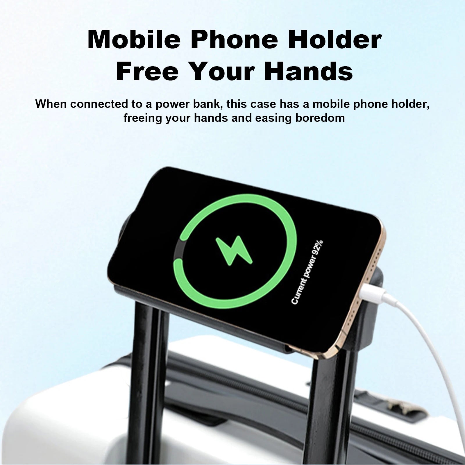 20 inch Front Opening Spinner Wheel Rolling Travel Luggage With TSA Combination Lock Cup Holder USB Charge Boarding Trolley Case